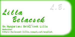 lilla belacsek business card